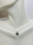 Sterling Silver and Genuine Gemstone (Emerald, Ruby or Sapphire) Buttercup Pendant with 18" Loose Rope Chain