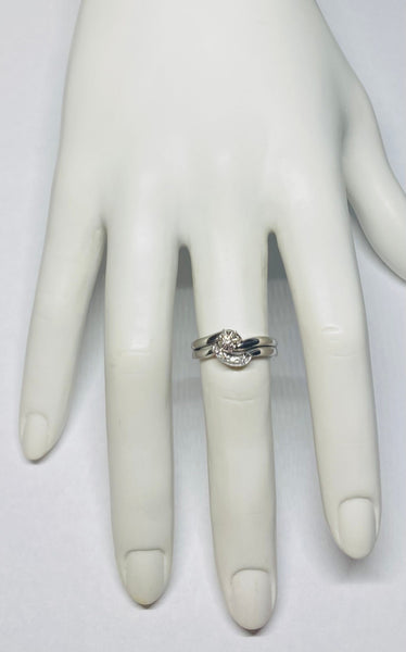 Vintage 1960's NOS 18 Karat White Gold and Genuine Diamond Bridal Set