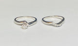 Vintage 1960's NOS 18 Karat White Gold and Genuine Diamond Bridal Set