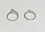 Vintage 1960's NOS 18 Karat White Gold and Genuine 0.10ct Diamond Bridal Set