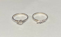 Vintage 1960's NOS 18 Karat White Gold and Genuine 0.10ct Diamond Bridal Set