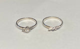 Vintage 1960's NOS 18 Karat White Gold and Genuine 0.10ct Diamond Bridal Set