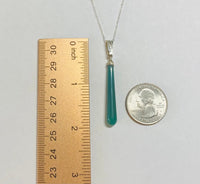 Sterling Silver and Genuine Green Onyx 2" Pendant with 18" Necklace