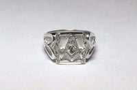 Sterling Silver & Genuine 0.15 Carat TW Diamond Masonic Lodge Ring