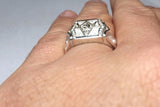 Sterling Silver & Genuine 0.15 Carat TW Diamond Masonic Lodge Ring