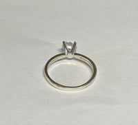 Vintage NOS 1960's Synthetic 6mm White Spinel Sterling Silver Solitaire Ring