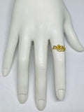 Vintage 1960's NOS 18 Karat Yellow Gold Flower and Leaf Design Ring