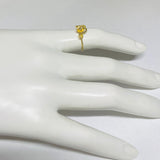 Vintage 1960's NOS 18 Karat Yellow Gold Flower and Leaf Design Ring