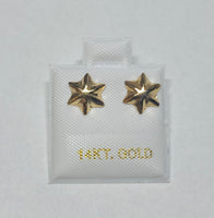 14 Karat Yellow Gold Six Point Star Stud Earrings