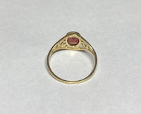 14 Karat Yellow Gold Oval 8 x 6mm Birthstone Filigree Design Dainty Ring