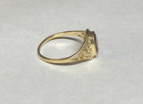 14 Karat Yellow Gold Oval 8 x 6mm Birthstone Filigree Design Dainty Ring