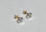 14 Karat Yellow Gold 6mm (2 Carat total weight) Cubic Zirconia Stud Earrings