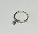 Vintage 1960's NOS 18 Karat White Gold and Genuine 0.10ct Diamond Solitaire Ring