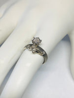 Vintage 1960's NOS 18 Karat White Gold and Genuine 0.25ctw Diamond Solitaire Ring