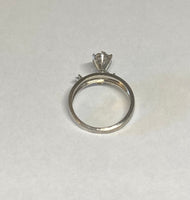 Vintage 1960's NOS 18 Karat White Gold and Genuine 0.25ctw Diamond Solitaire Ring