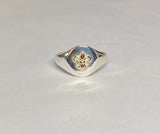 Sterling Silver & 14K Fleur-De-Lis Emblem Signet Ring