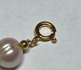 14 Karat Yellow Gold Filled Genuine 8mm Ringed Pink Freshwater Pearls 8.5" Plaque Bracelet