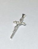 Sterling Silver Saint John Paul and Pope Francis Crucifix Pendant