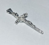 Sterling Silver Saint John Paul and Pope Francis Crucifix Pendant