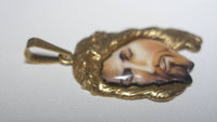 Vintage 1960's 18 Karat Yellow Gold Face of Jesus Pendant