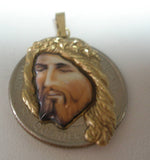 Vintage 1960's 18 Karat Yellow Gold Face of Jesus Pendant