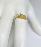 Vintage 1960's NOS 18 Karat Yellow Gold Flower and Leaf Design Ring