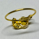 Vintage 1960's NOS 18 Karat Yellow Gold Flower and Leaf Design Ring