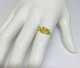 Vintage 1960's NOS 18 Karat Yellow Gold Flower and Leaf Design Ring