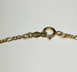 14 Karat Yellow Gold 7" Dainty Figaro ID Bracelet with Genuine Freshwater Pearls