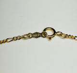 14 Karat Yellow Gold 5.75" Kid's Figaro ID Bracelet with Genuine Azabache Jet Stone