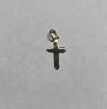 14 Karat Yellow Gold Dainty Polished Cross Charm (Available with or without chain)