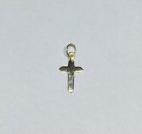 14 Karat Yellow Gold Dainty Polished Cross Charm (Available with or without chain)