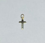 14 Karat Yellow Gold Dainty Polished Cross Charm (Available with or without chain)