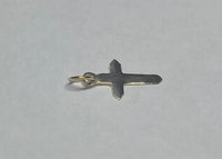 14 Karat Yellow Gold Dainty Polished Cross Charm (Available with or without chain)