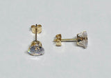 14 Karat Yellow Gold 6mm (2 Carat total weight) Cubic Zirconia Stud Earrings