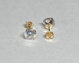 14 Karat Yellow Gold 6mm (2 Carat total weight) Cubic Zirconia Stud Earrings