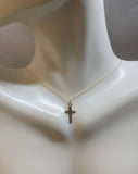 14 Karat Yellow Gold Dainty Polished Cross Charm (Available with or without chain)