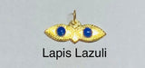 14 Karat Yellow Gold and Gemstone (Onyx-Jade-Lapis-Turquoise) Saint Lucy "Ojos de Santa Lucia" Eyes Pendant