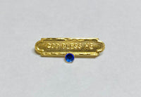 10 Karat Yellow Gold "God Bless Me" Baby Pin with Birthstone