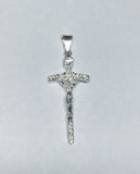 Sterling Silver Saint John Paul and Pope Francis Crucifix Pendant