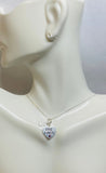 Sterling Silver 925 with Swarovski Element Birthstone Dog Lover Heart w/Bone Pendant (16", 18" or 20" chain)