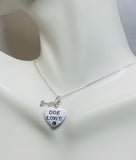 Sterling Silver 925 with Swarovski Element Birthstone Dog Lover Heart w/Bone Pendant (16", 18" or 20" chain)