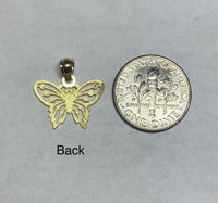 10 Karat Yellow Gold Diamond-Cut Butterfly Charm