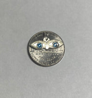 Sterling Silver Saint Lucy Eyes "Ojos de Santa Lucia" Pendant with Birthstone