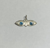 Sterling Silver Saint Lucy Eyes "Ojos de Santa Lucia" Pendant with Birthstone