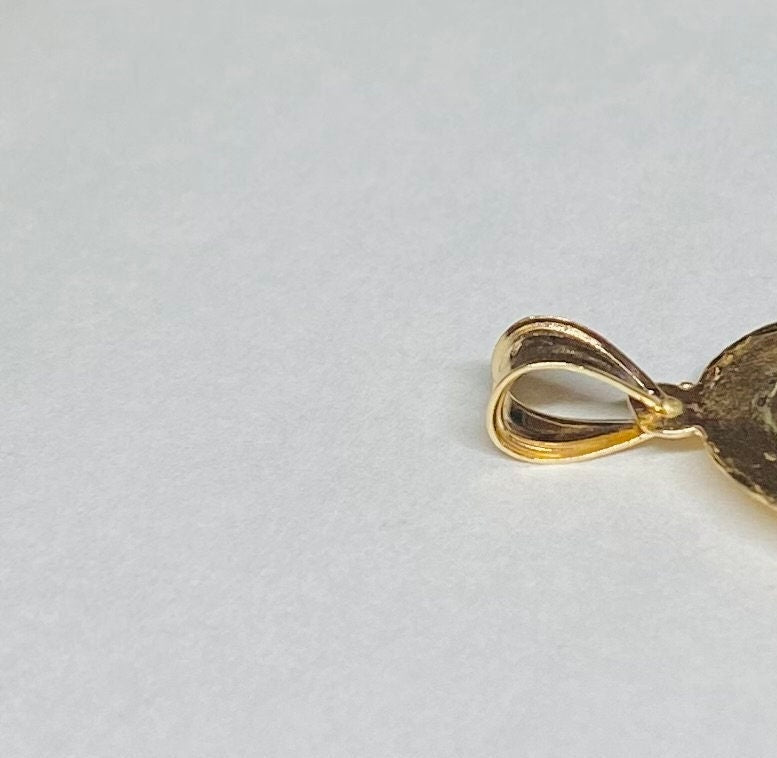 14 Karat Yellow Gold Sacred Heart of Jesus and Our Lady of Mt. Carmel ...