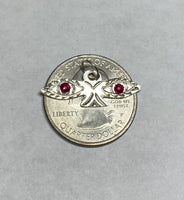 Sterling Silver Saint Lucy Eyes "Ojos de Santa Lucia" Large Pendant with Birthstone