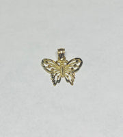 10 Karat Yellow Gold Diamond-Cut Butterfly Charm