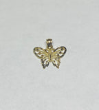 10 Karat Yellow Gold Diamond-Cut Butterfly Charm