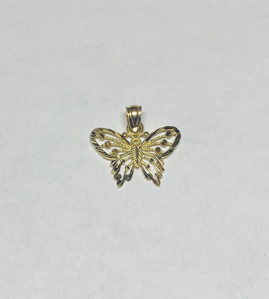 10 Karat Yellow Gold Diamond-Cut Butterfly Charm